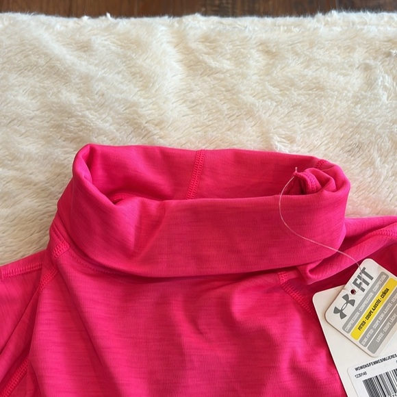 Under Armour Coldgear Womens Running Turtleneck Size Small Bright Pink - Picture 2 of 7